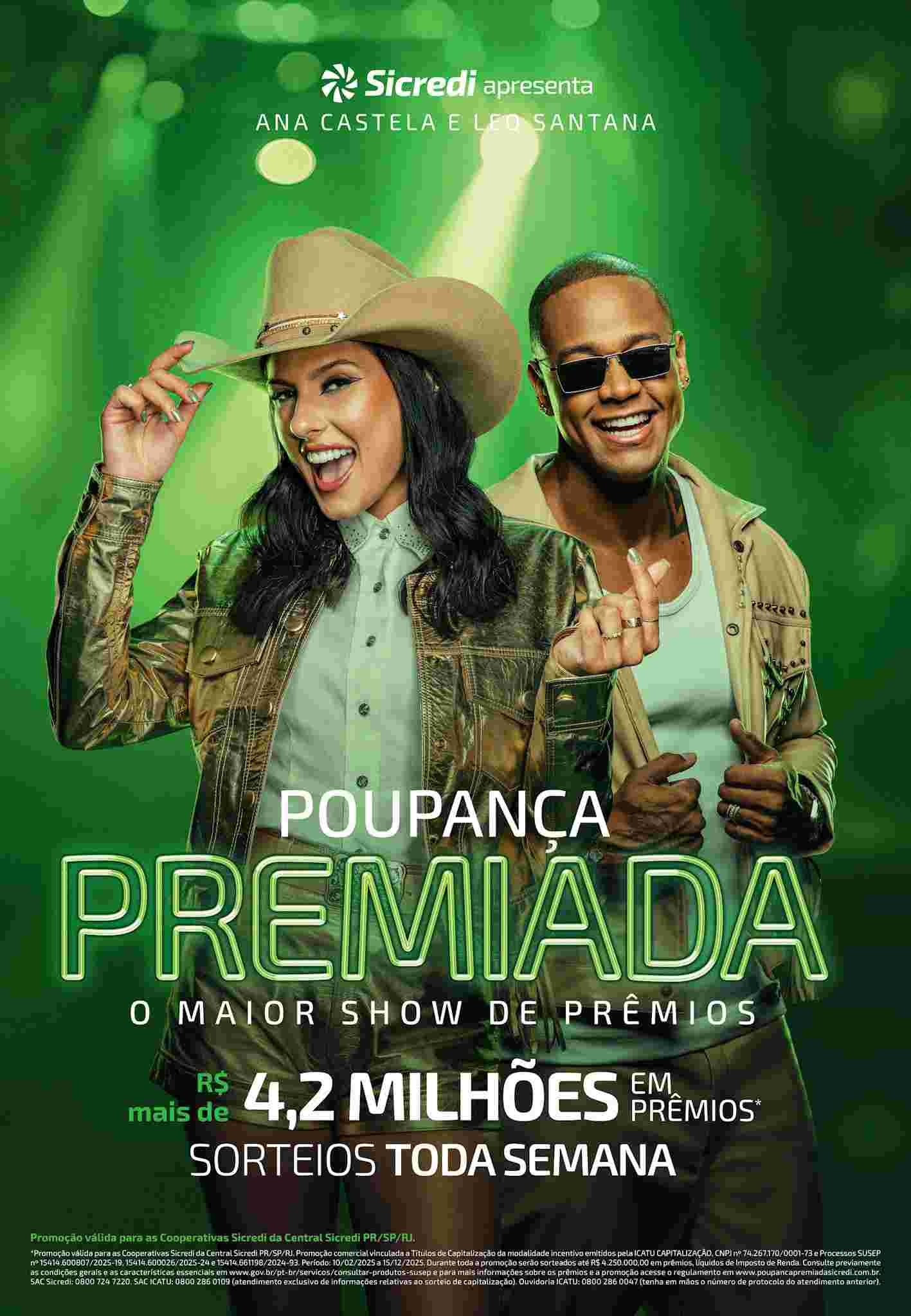 Ana Castela e Leo Santana são protagonistas da campanha realizada em diversos canais, incluindo TV aberta, rádios, mídia impressa e plataformas digitais do Sicredi
