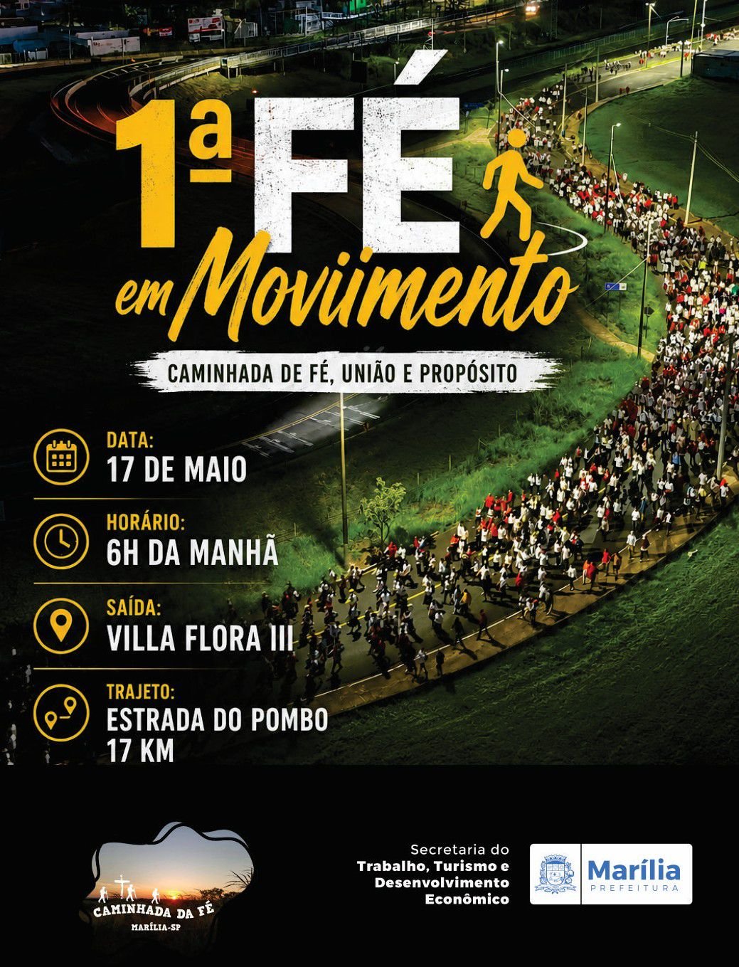 06-05 1ª Caminhada “Fé em Movimento” será realizada no dia 17 de maio em Marília