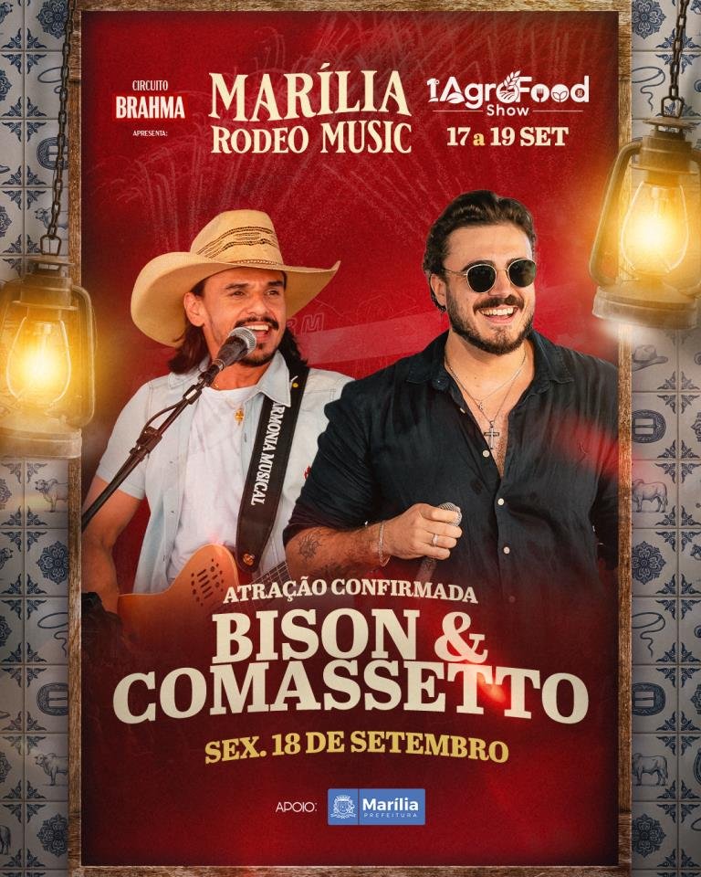 28-08 Marília Rodeo Music confirma Bison & Comassetto, dupla revelação do sertanejo